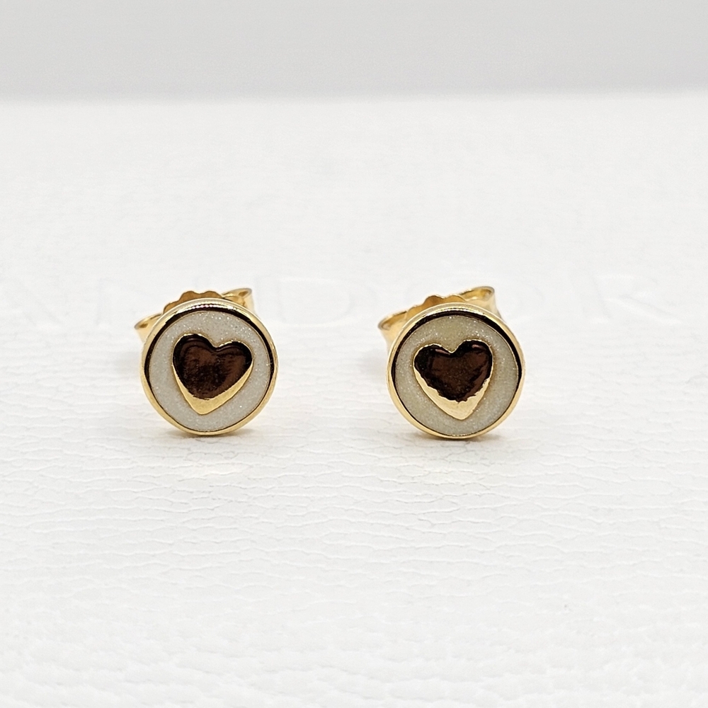 ❤️ Authentic Pandora ⭐️RETIRED⭐️ HEART SHINE STUD EARRINGS